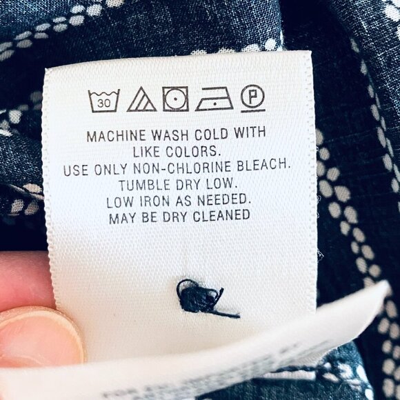 Anthropologie Maeve Calia black & white tunic top Womens 2 petite feminine flowy - Picture 12 of 13